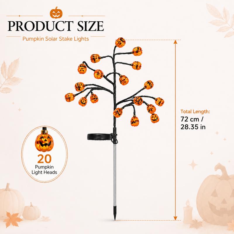 Pumpkin Glow Solar Garden Stake Lights