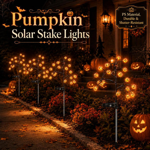Pumpkin Glow Solar Garden Stake Lights