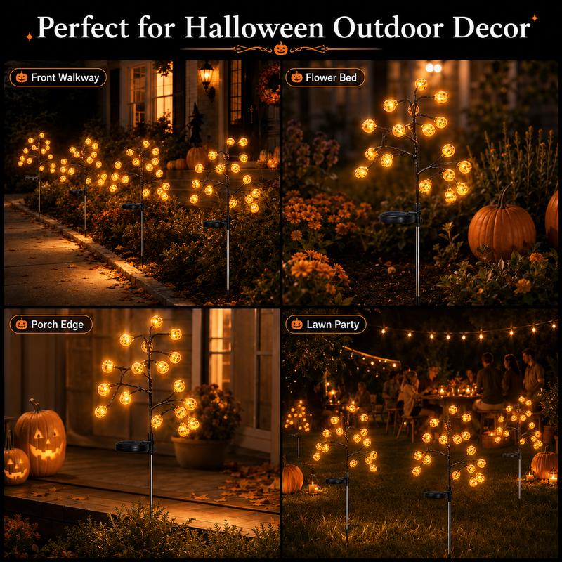 Pumpkin Glow Solar Garden Stake Lights