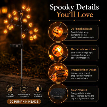 Pumpkin Glow Solar Garden Stake Lights