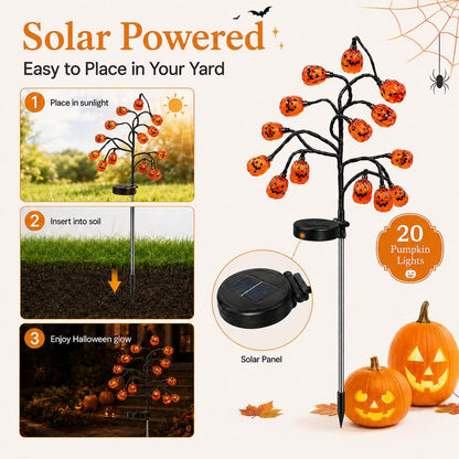 Pumpkin Glow Solar Garden Stake Lights