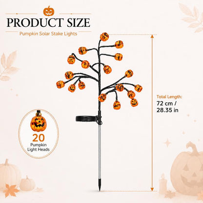 Pumpkin Glow Solar Garden Stake Lights