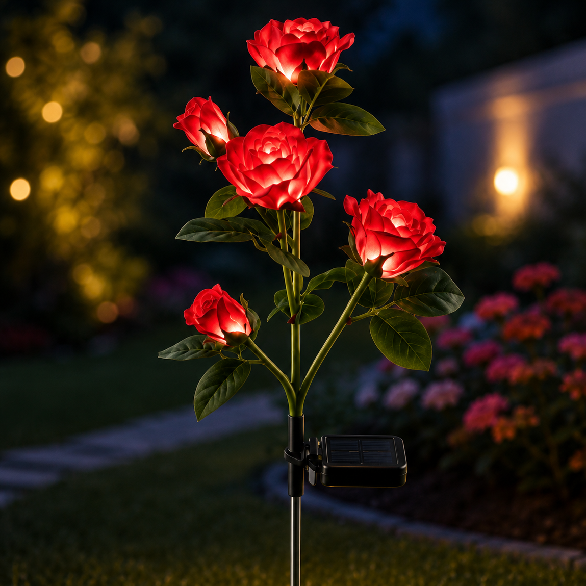 Solar Roses Stake Light